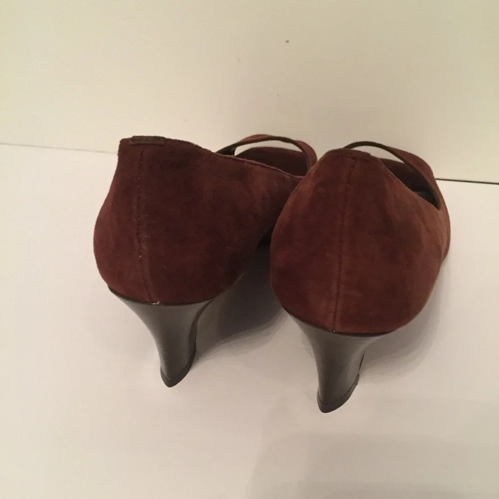 FRANCO SARTO NEW SHOES WEDGE BROWN SUEDE LEATHER Size 7.5